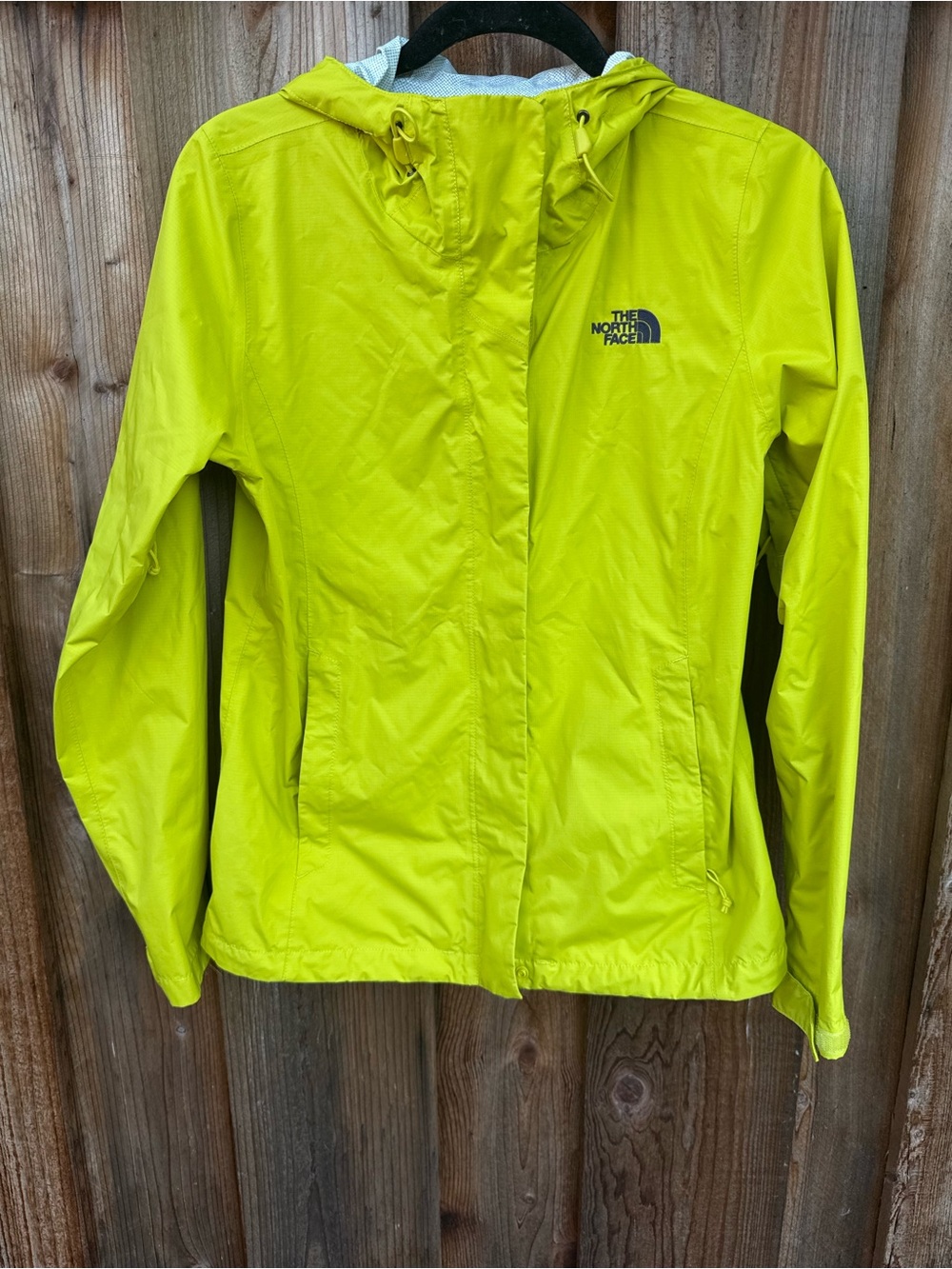The North Face Women's Neon Lime Hooded Rain Shell